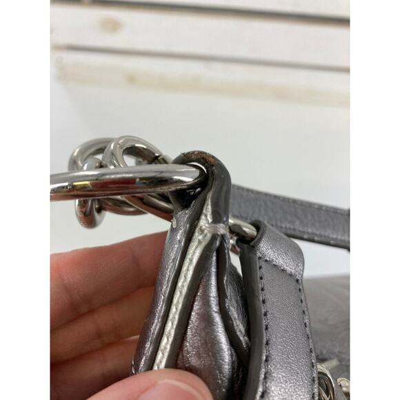 COACH 19303 MEDIUM SILVER METALIC LEATHER CROSSBODY BAG - Picture 11 of 16